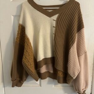Altr’d State Oversized Colorblock Knit Sweater